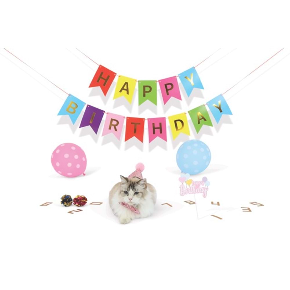 20644699 M-PETS PARTY TIME DİŞİ KEDİLER İÇİN DOĞUM GÜNÜ SETİ