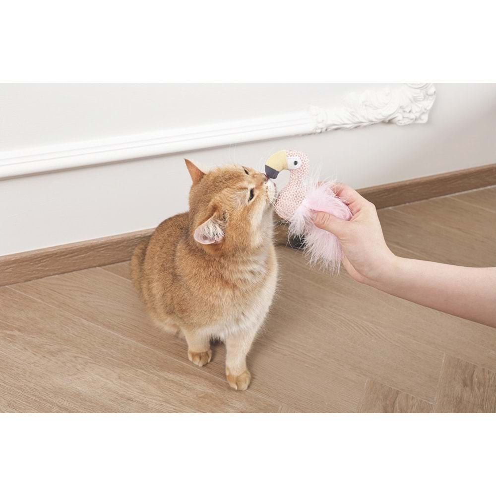 20647099 M-PETS PLUME FLAMİNGO CATNİPLİ KEDİ OYUNCAĞI PİNK