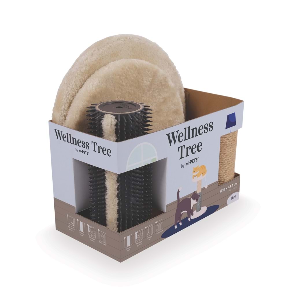 20654214 M-PETS WELLNESS KEDİ TIRMALAMA BİRCH BROWN