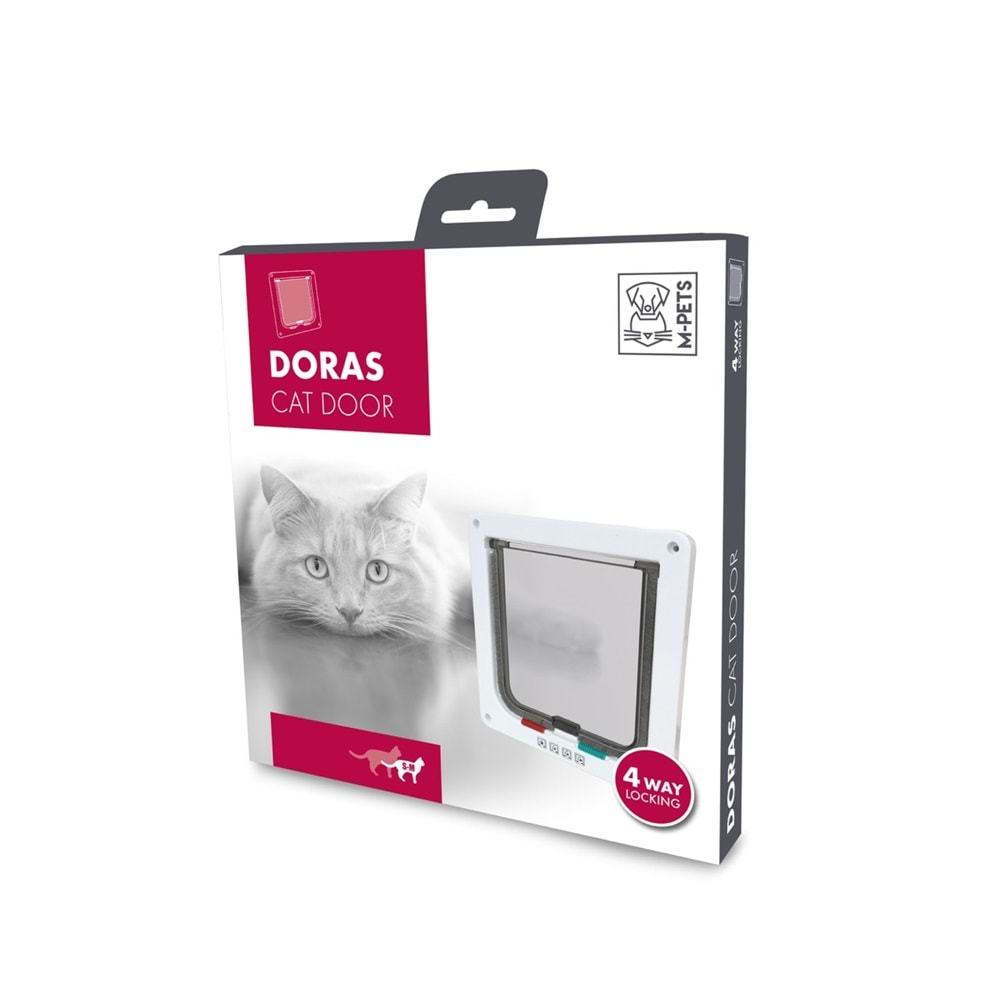 20800001 M-PETS DORAS KEDİ KAPISI 4 YOLLU WHİTE 197MMX190MM