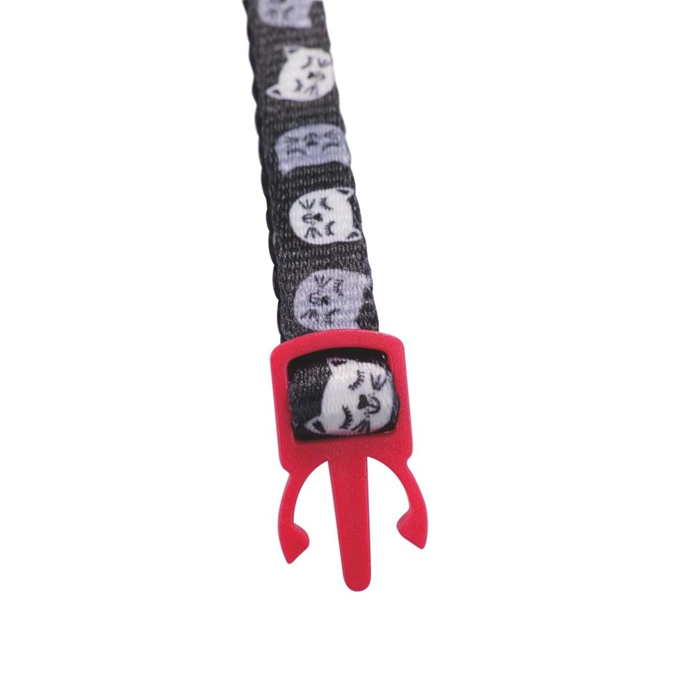 20800799 M-PETS ZANY KEDİ BOYUN ZİLLİ TASMASI BLACK/RED