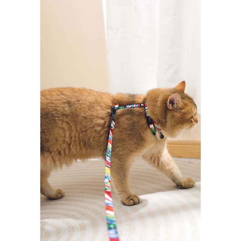 20801699 M-PETS URBAN STYLE FREESTYLE KEDİ GÖĞÜS TASMASI SET