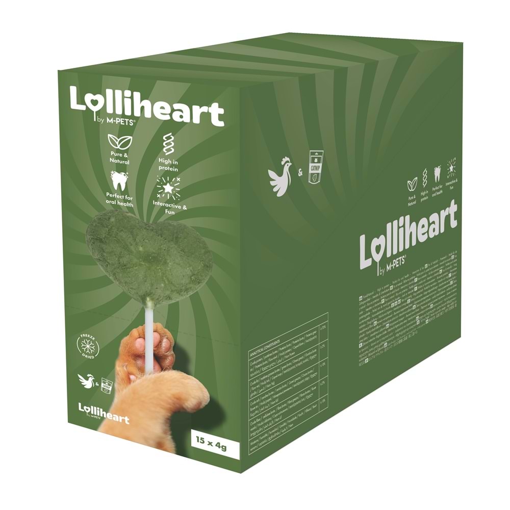 29012999 M-PETS LOLLİHEART CATNİPLİ KEDİ ÖDÜLÜ 4GR 15Lİ