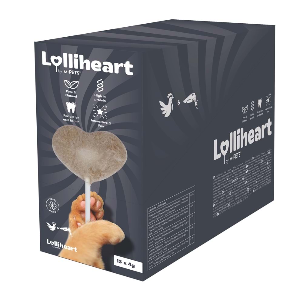 29013699 M-PETS LOLLİHEART MÜREKKEP BALIKLI KEDİ ÖDÜLÜ 4GR 15Lİ