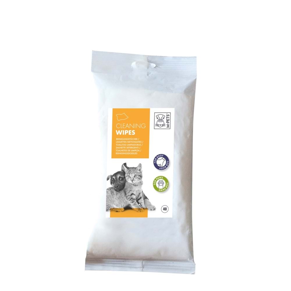 60100001 M-PETS KEDİ ve KÖPEKLER İÇİN TEMİZLEME MENDİLİ 40LI