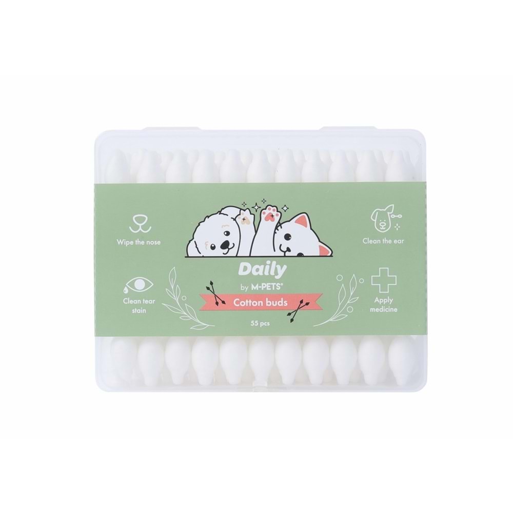 60103399 M-PETS DAİLY KULAK BURUN GÖZYAŞI TEMİZLEME PAMUĞU 55Lİ
