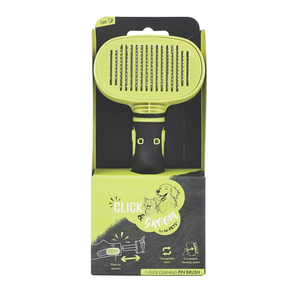 60107299 M-PETS CLICK AND GROOM KEDİ ve KÖPEK BASMALI MASAJ UCLU FIRÇA