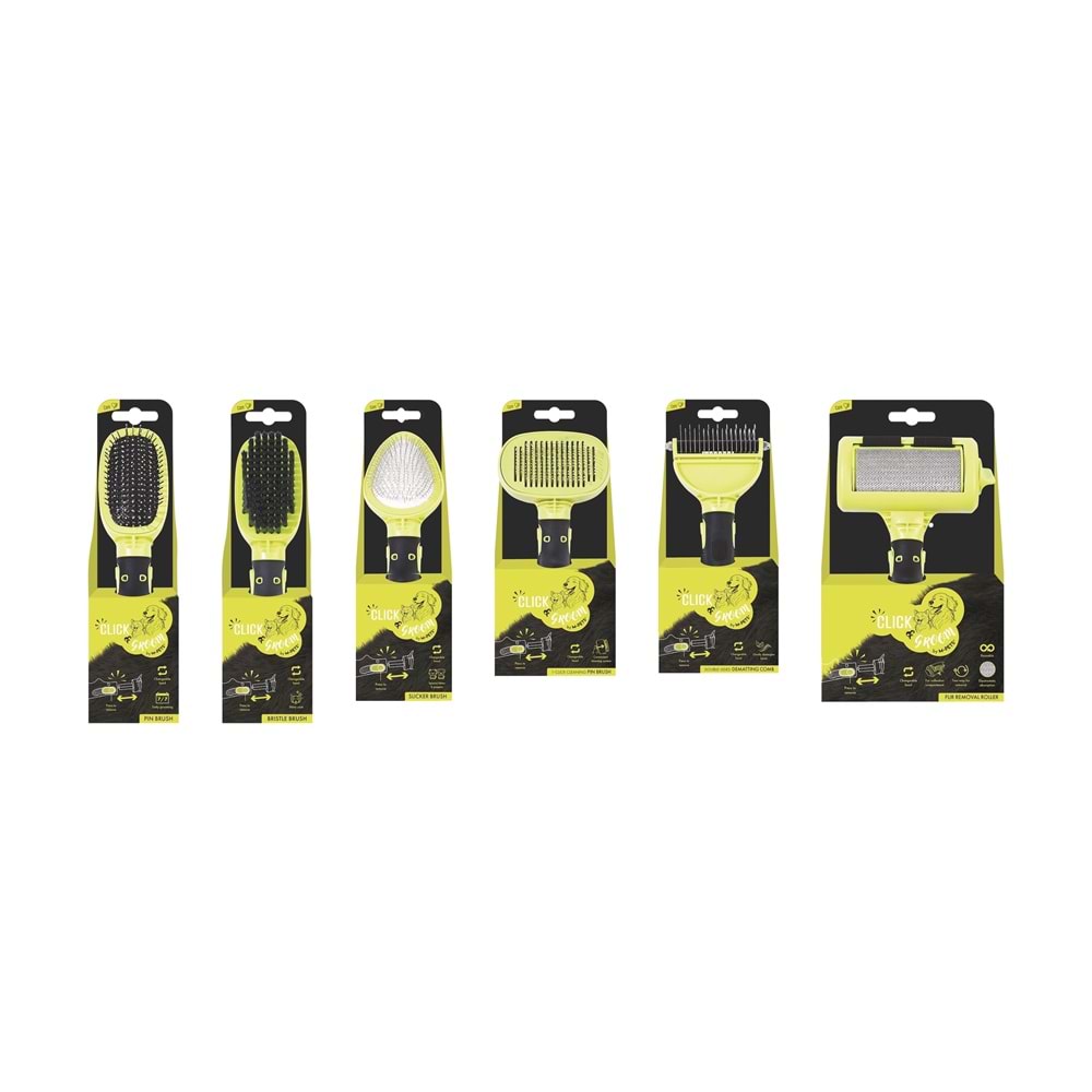 60107299 M-PETS CLICK AND GROOM KEDİ ve KÖPEK BASMALI MASAJ UCLU FIRÇA