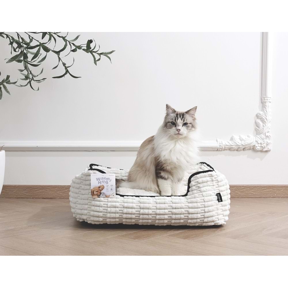 60301699 M-PETS WARM HUG CUSHİON YATAK (S) WHİTE
