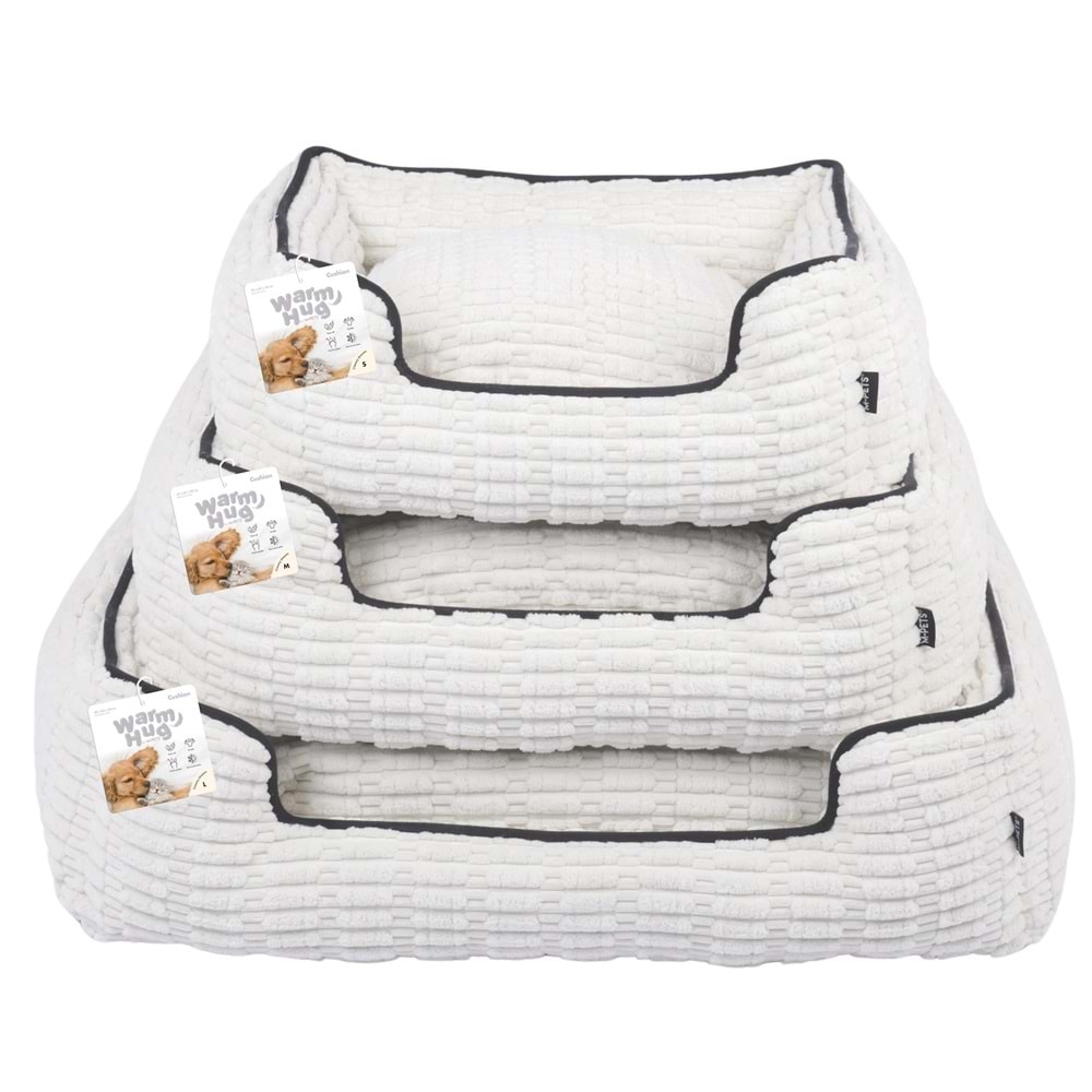 60301799 M-PETS WARM HUG CUSHİON YATAK (M) WHİTE