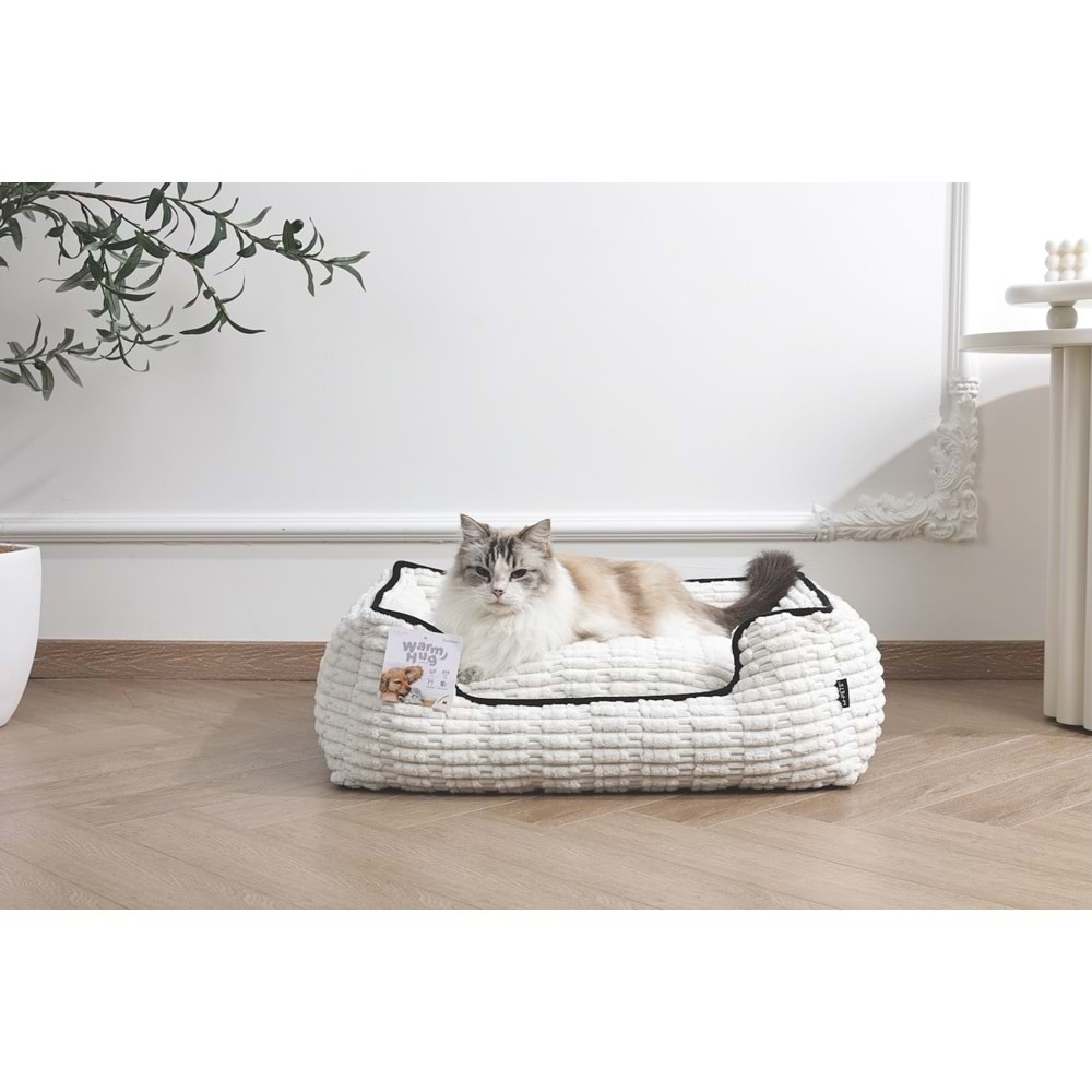 60301799 M-PETS WARM HUG CUSHİON YATAK (M) WHİTE