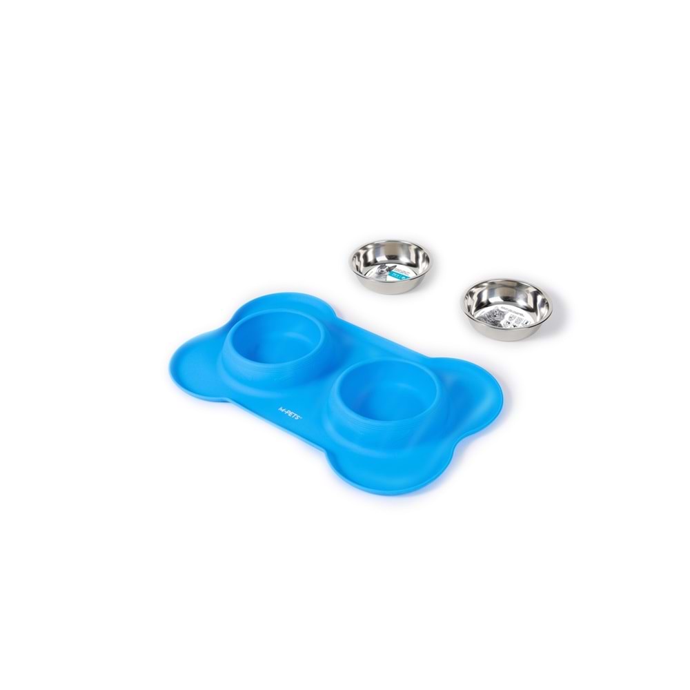 60530899 M-PETS DUET SILICONE MAT MAMA KABI BLUE 2X200ML