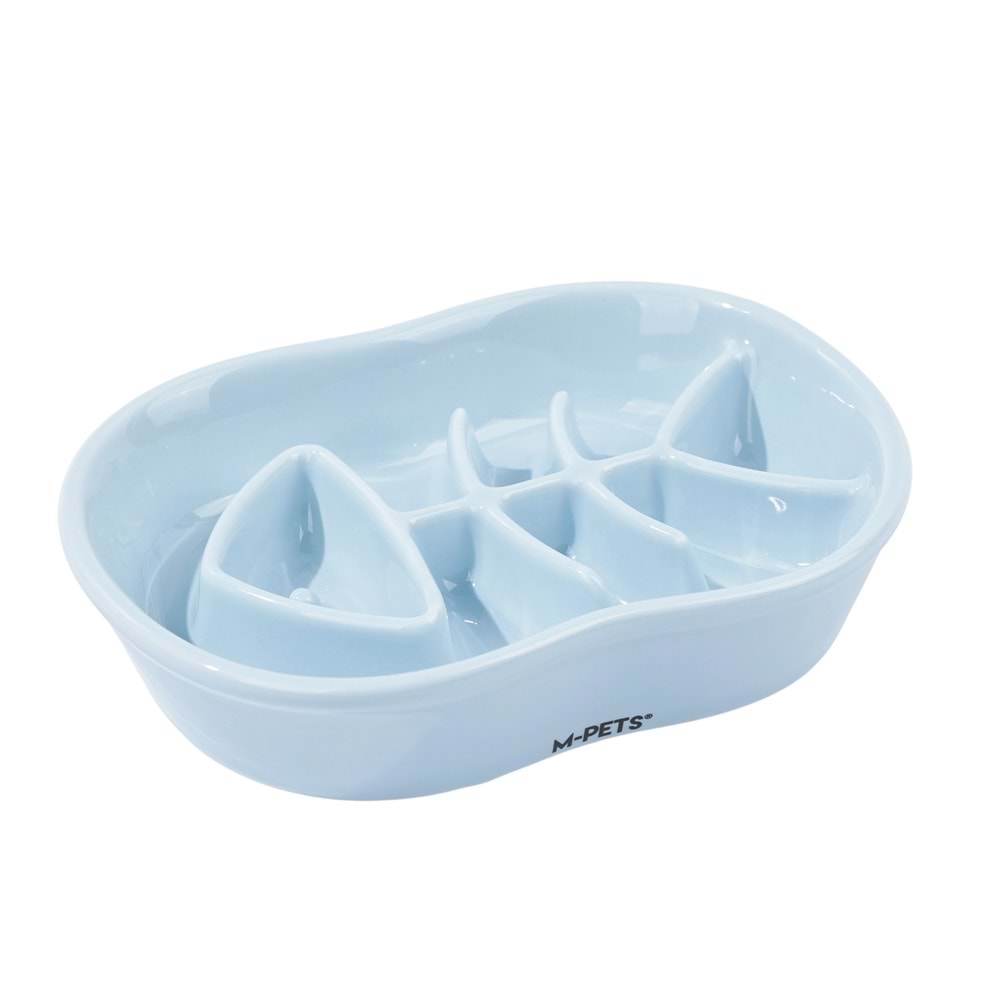 60532417 M-PETS SERENE FISH SERAMİK YAVAŞ YEME MAMA KABI 240ML LIGHT BLUE