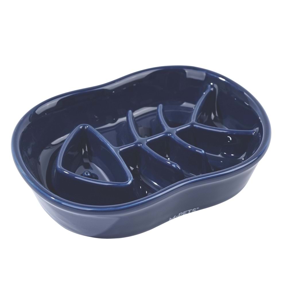 60532517 M-PETS SERENE FISH SERAMİK YAVAŞ YEME MAMA KABI 240ML DARK BLUE