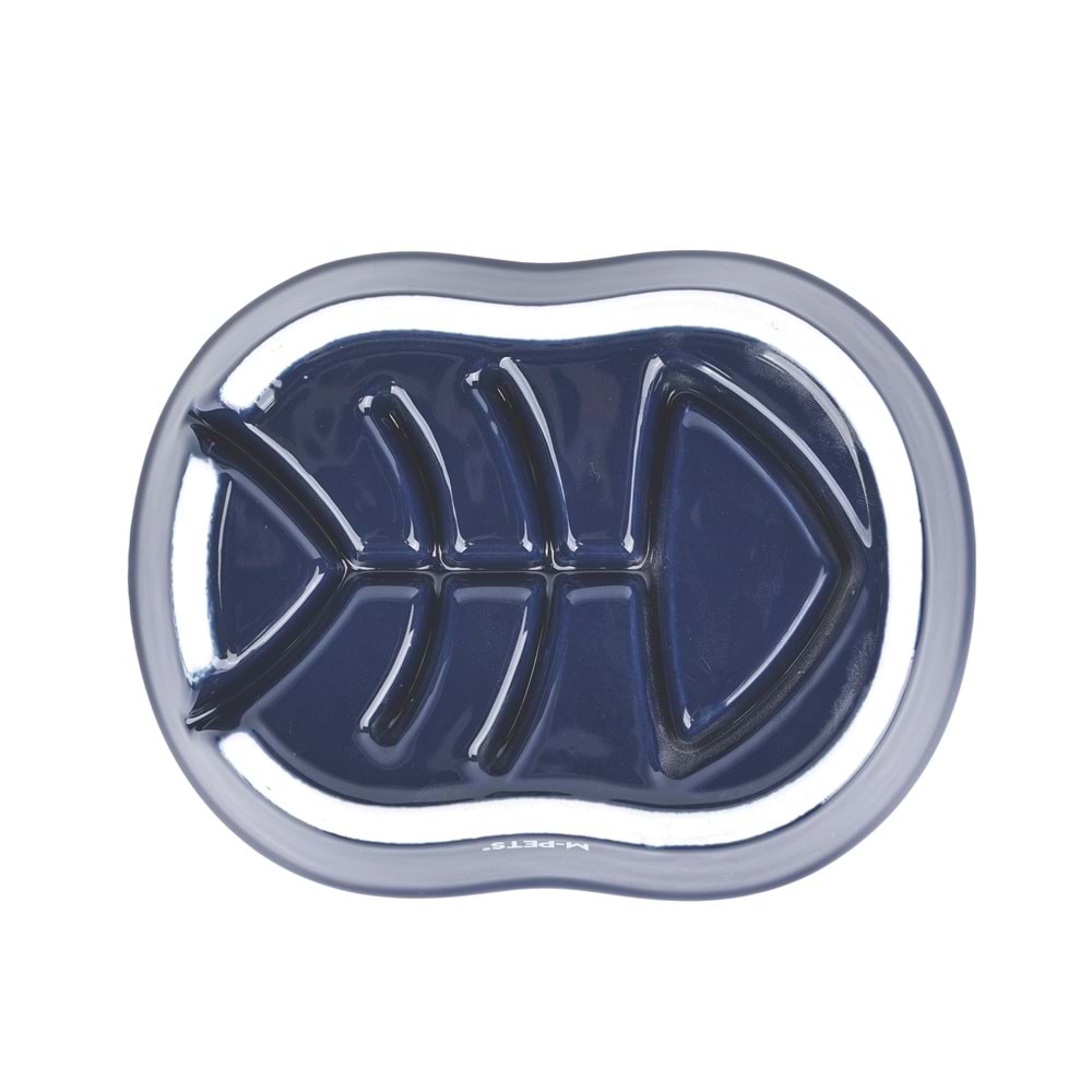 60532517 M-PETS SERENE FISH SERAMİK YAVAŞ YEME MAMA KABI 240ML DARK BLUE