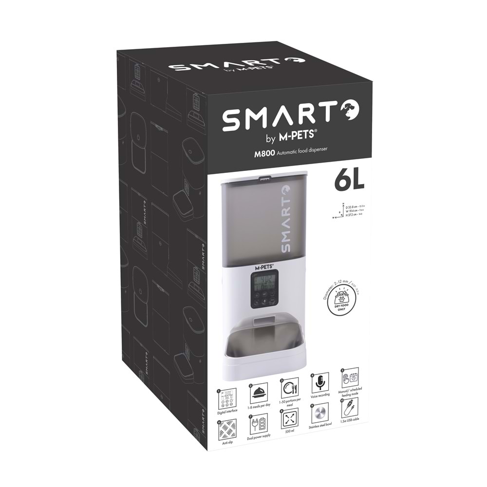 60567899 M-PETS SMARTO M800 OTOMATİK MAMA KABI 6L