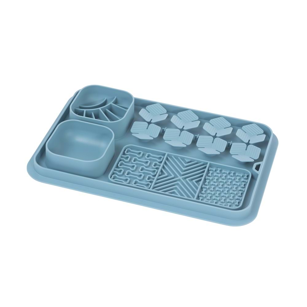 60569017 M-PETS LECCA PRO 6İN1 YAVAŞ BESLENME VE YALAMA MATI BLUE (S)
