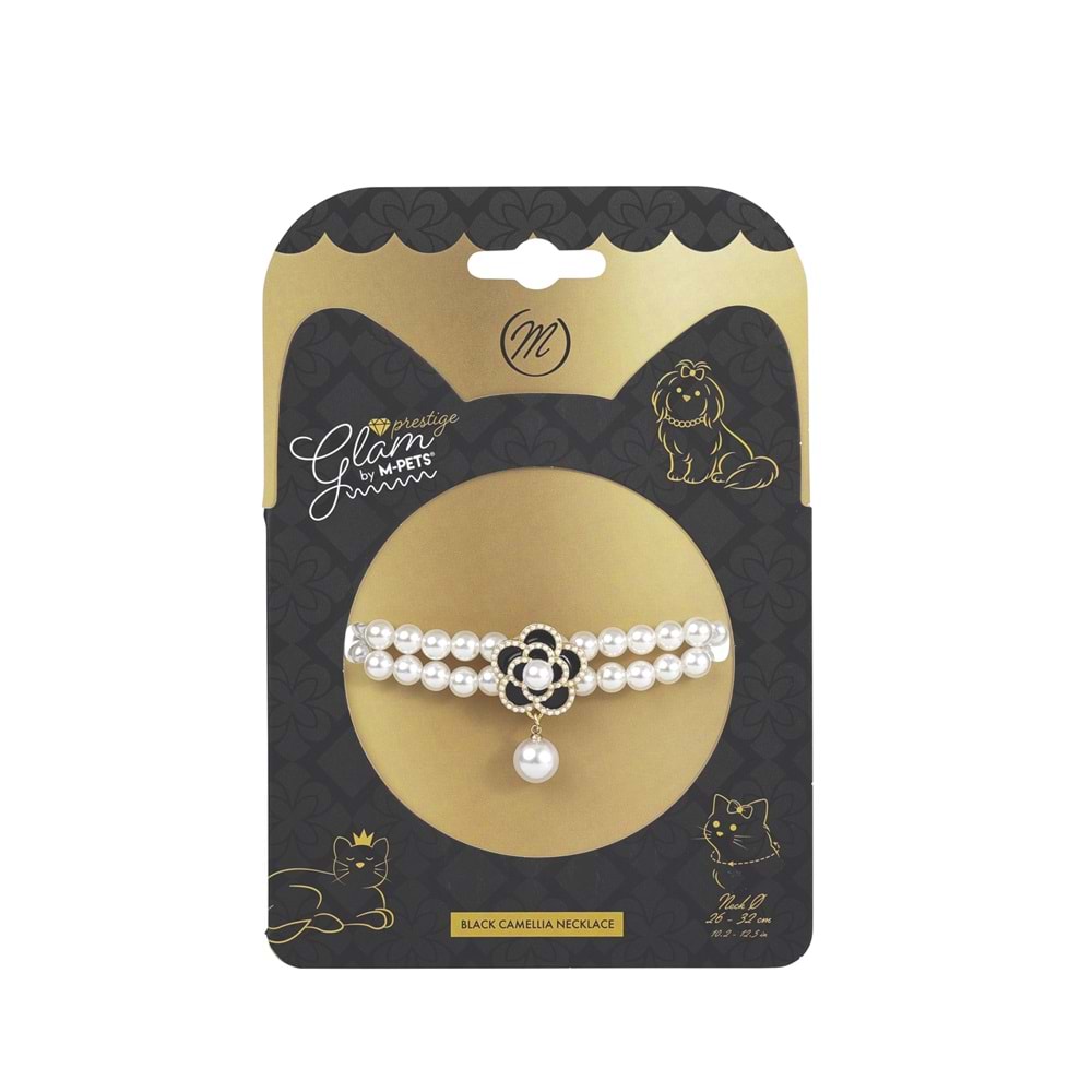 60802999 M-PETS GLAM PRESTİGE AKSESUAR BLACK CAMELLİA (M)