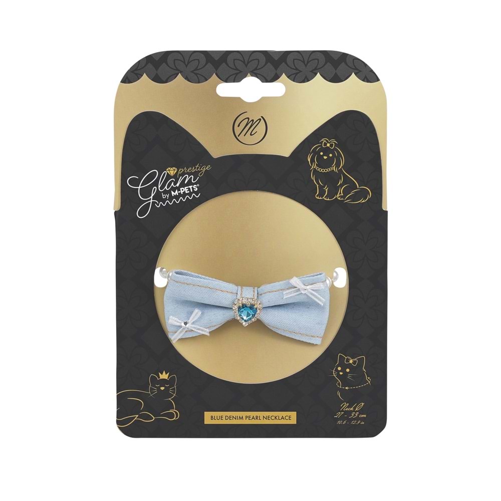 60804199 M-PETS GLAM PRESTİGE AKSESUAR BLUE DENİM PEARL (M)