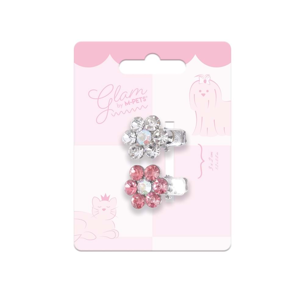 60901499 M-PETS GLAM KÖPEKLER İÇİN AKSESUAR TOKA PİNK/WHİTE
