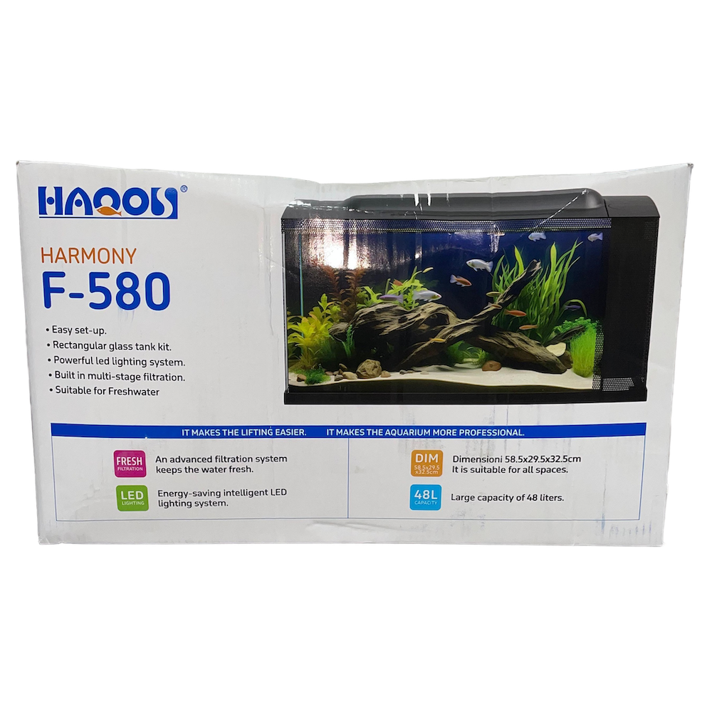 HAQOS HARMONY F-580 LED AYDINLATMALI AKVARYUM 48L BLACK