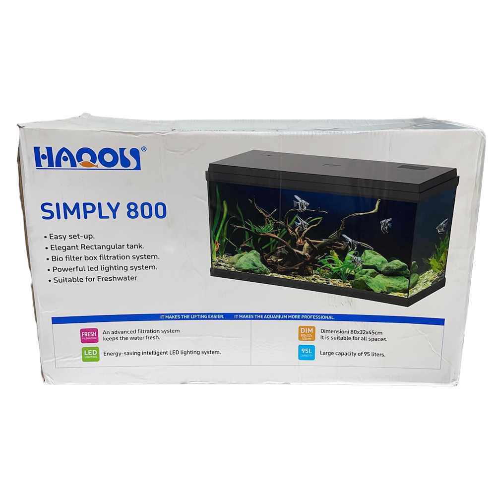 HAQOS SIMPLY LED 800 AKVARYUM 95L BLACK