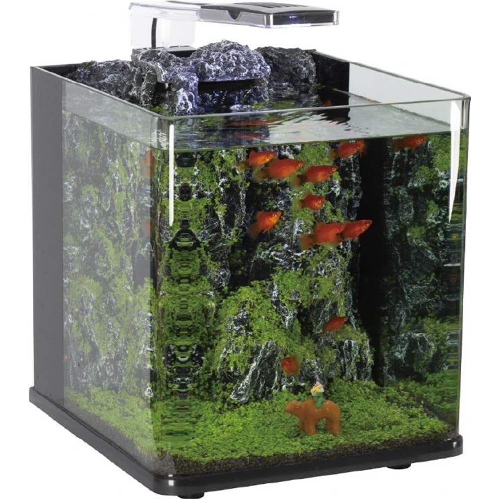 NANUX ROCK BLUBİOS DEKORLU NANO AKVARYUM 25X27X27CM