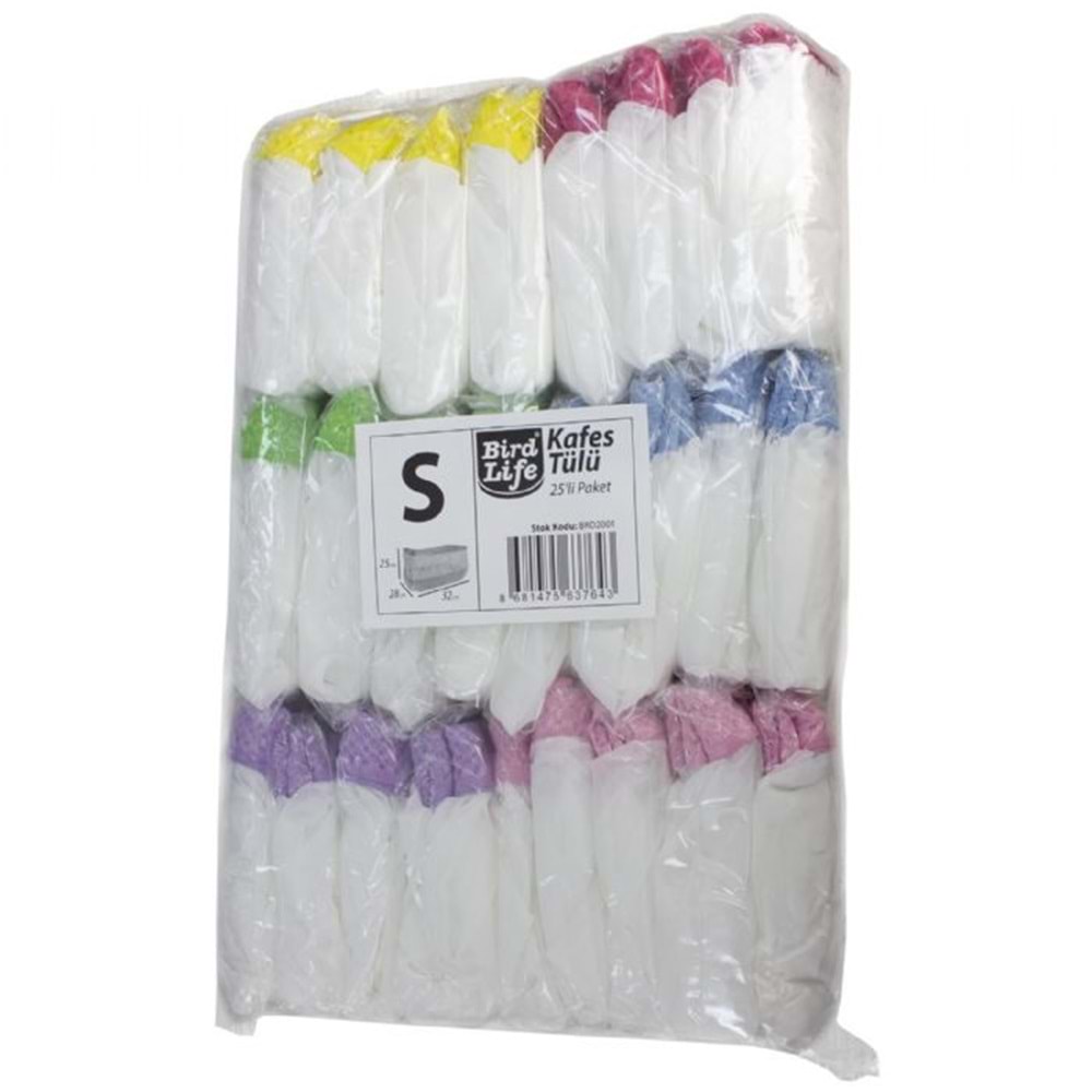 BRD2001 BİRDLİFE KAFES TÜLÜ (S) 25Lİ 25X28X32CM