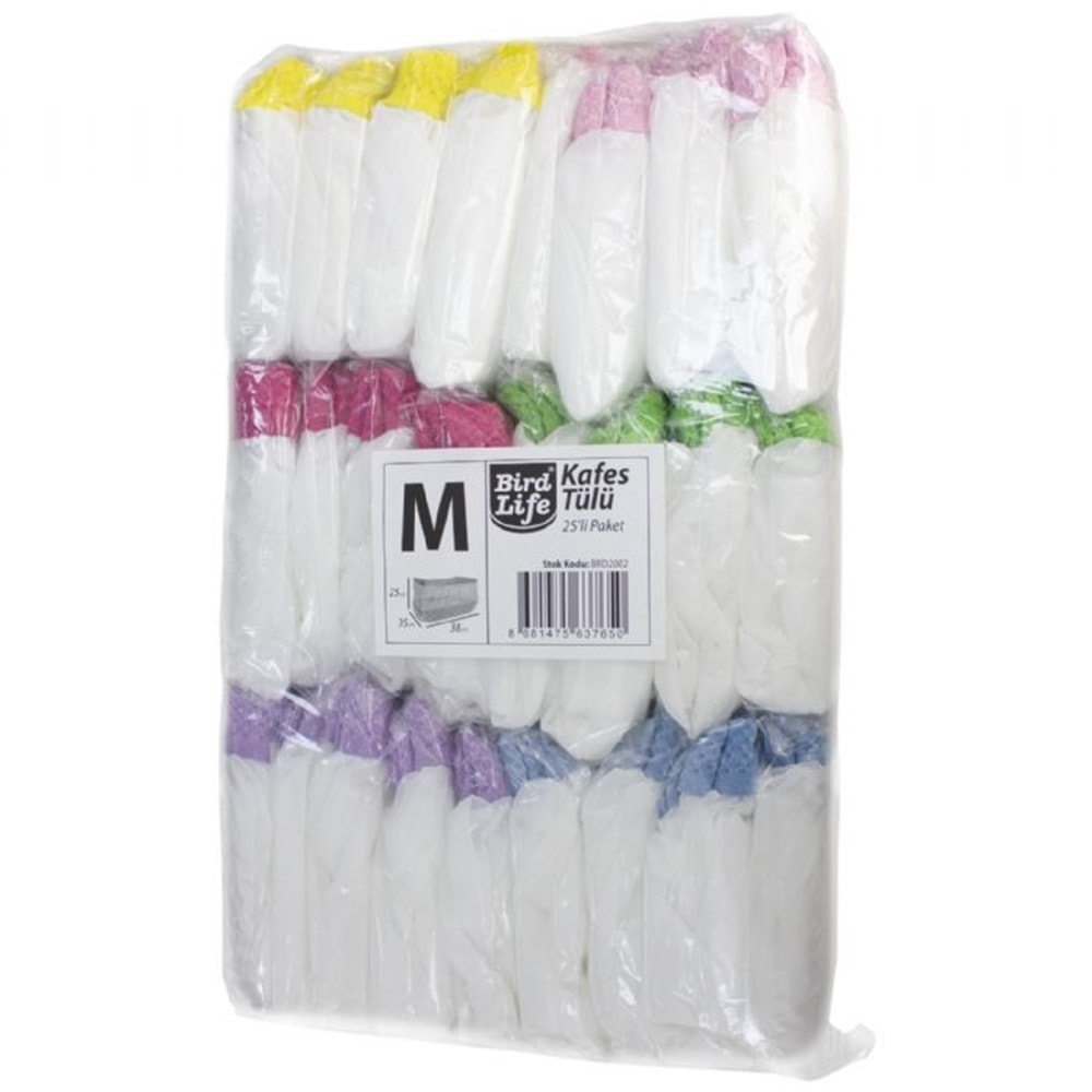 BRD2002 BİRDLİFE KAFES TÜLÜ (M) 25Lİ 25X35X38CM