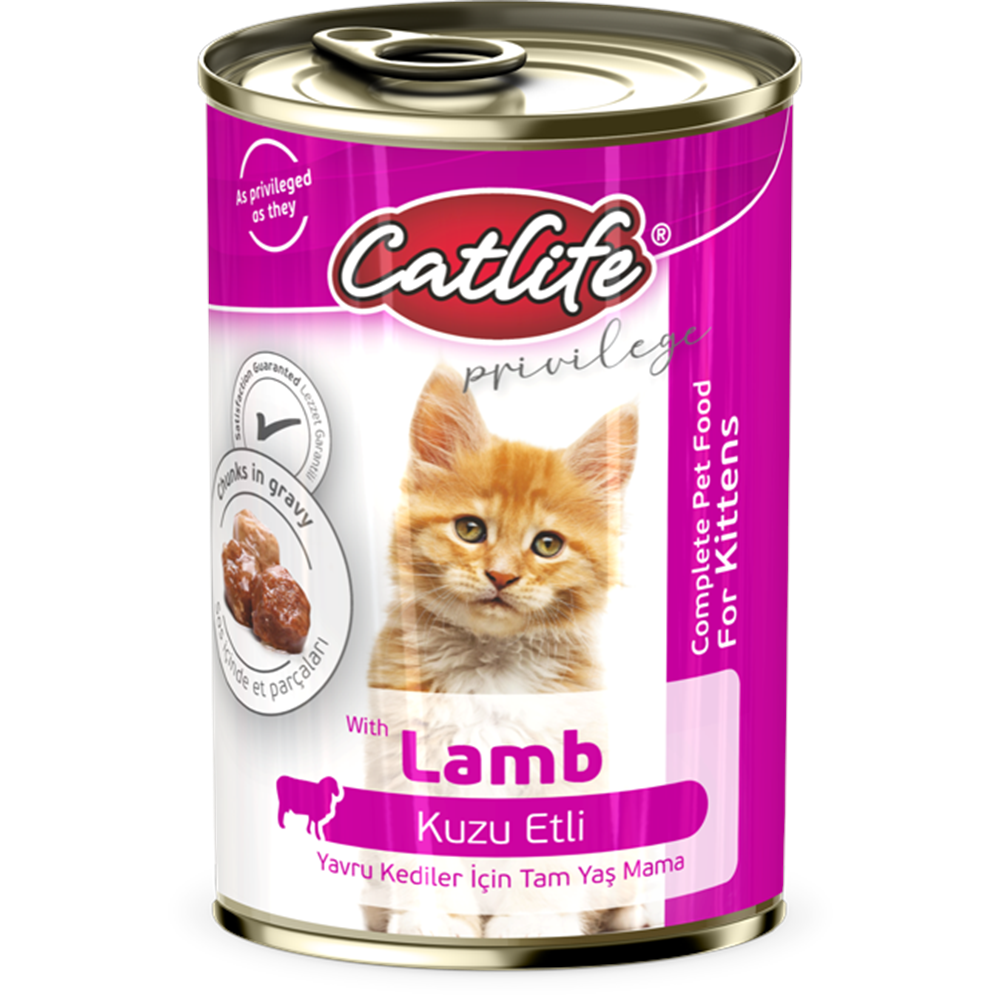 CLF11 CATLİFE KİTTEN KUZU ETLİ KONSERVE 400GR 12Lİ