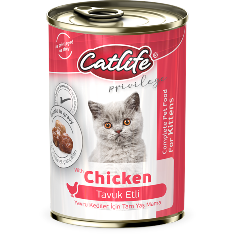 CLF12 CATLİFE KİTTEN TAVUK ETLİ KONSERVE 400GR 12Lİ