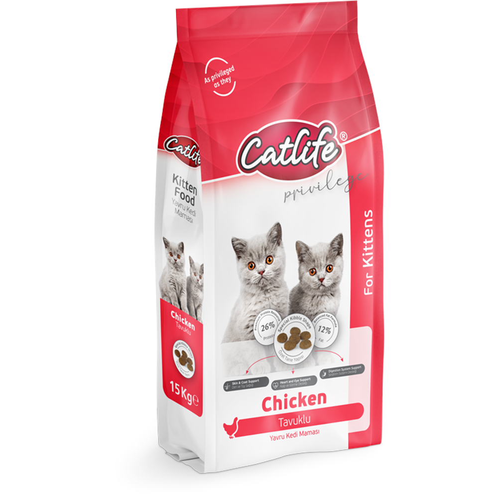 CLFD01-CATLİFE TAVUKLU KİTTEN YAVRU KEDİ MAMASI 15KG