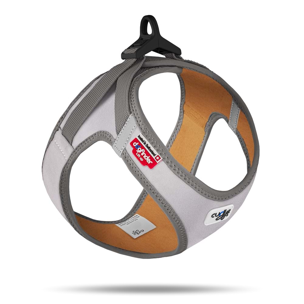 PN3436-CURLI GLOW CURLI CLASP VEST HARNESS REFLECTIVE GRAY 3XS