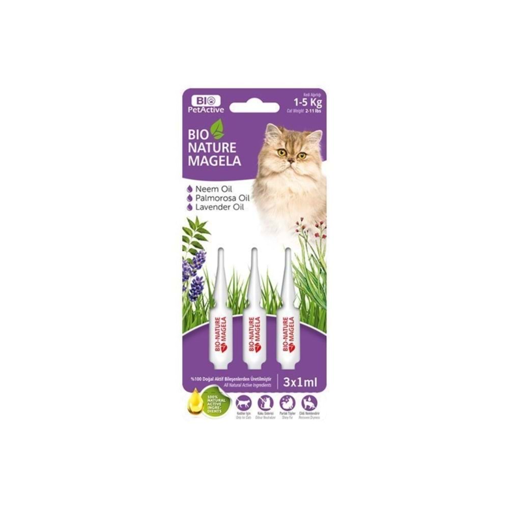 BIO PETACTİVE BIO NATURE MAGELA ENSE DAMLASI CAT 1-5KG