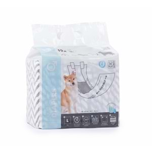 10116399 M-PETS DIAPERS ERKEK KÖPEKLER İÇİN KÜLOT (L) 12Lİ