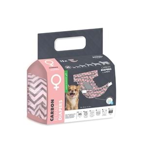 10173399 M-PETS CARBONLU DIAPERS DİŞİ KÖPEKLER İÇİN KÜLOT (XS) 15Lİ