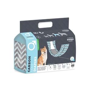 10174199 M-PETS CARBONLU DIAPERS ERKEK KÖPEKLER İÇİN KÜLOT (L) 18Lİ