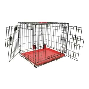 10450105 M-PETS VOYAGER KÖPEK KAFESİ 2 KAPILI (L) KIRMIZI 91X58X63CM