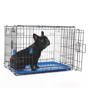 10450617 M-PETS VOYAGER KÖPEK KAFESİ 2 KAPILI (M) MAVİ 76X48X53CM