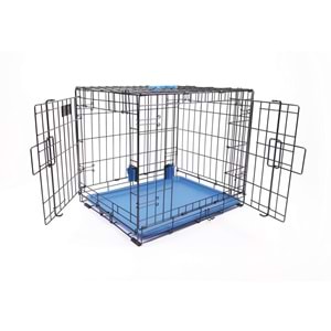 10450917 M-PETS VOYAGER KÖPEK KAFESİ 2 KAPILI (XXL) MAVİ 122X76X84CM