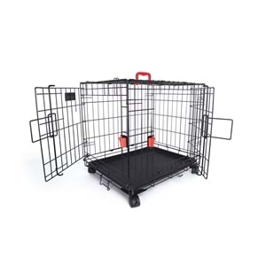 10451908 M-PETS VOYAGER TEKERLEKLİ KÖPEK KAFESİ 2 KAPILI (XL) SİYAH 106X71X76CM