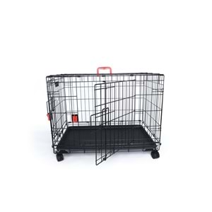 10451908 M-PETS VOYAGER TEKERLEKLİ KÖPEK KAFESİ 2 KAPILI (XL) SİYAH 106X71X76CM