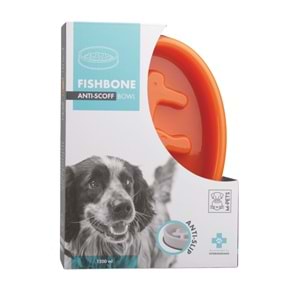 10504017 M-PETS FISHBONE YAVAŞ YEME MAMA KABI 1200ML ORANGE