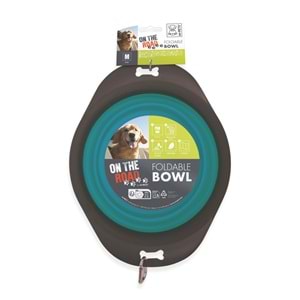 10552499 M-PETS ON THE ROAD KATLANABİLEN MAMA KABI (M) 750ML TURKUAZ/BROWN