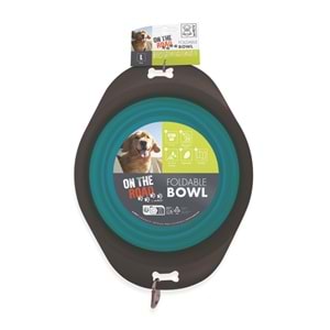 10552599 M-PETS ON THE ROAD KATLANABİLEN MAMA KABI (L) 1230ML TURKUAZ/BROWN