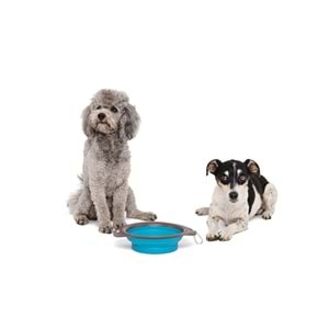 10552599 M-PETS ON THE ROAD KATLANABİLEN MAMA KABI (L) 1230ML TURKUAZ/BROWN
