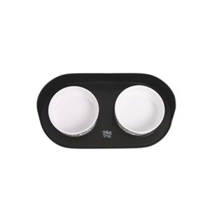 10554199 M-PETS ALTITUDE URBAN STYLE 2Lİ MAMA KABI STANDI BLACK&WHİTE