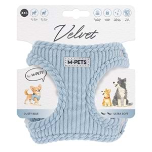 10858999 M-PETS VELVET DOG GÖĞÜS TASMASI BLUE (XXS)