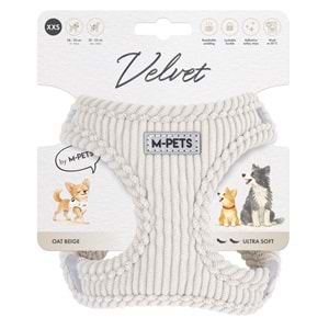 10859912 M-PETS VELVET DOG GÖĞÜS TASMASI BEJ (XXS)