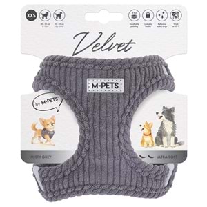 10860013 M-PETS VELVET DOG GÖĞÜS TASMASI GRİ (XXS)